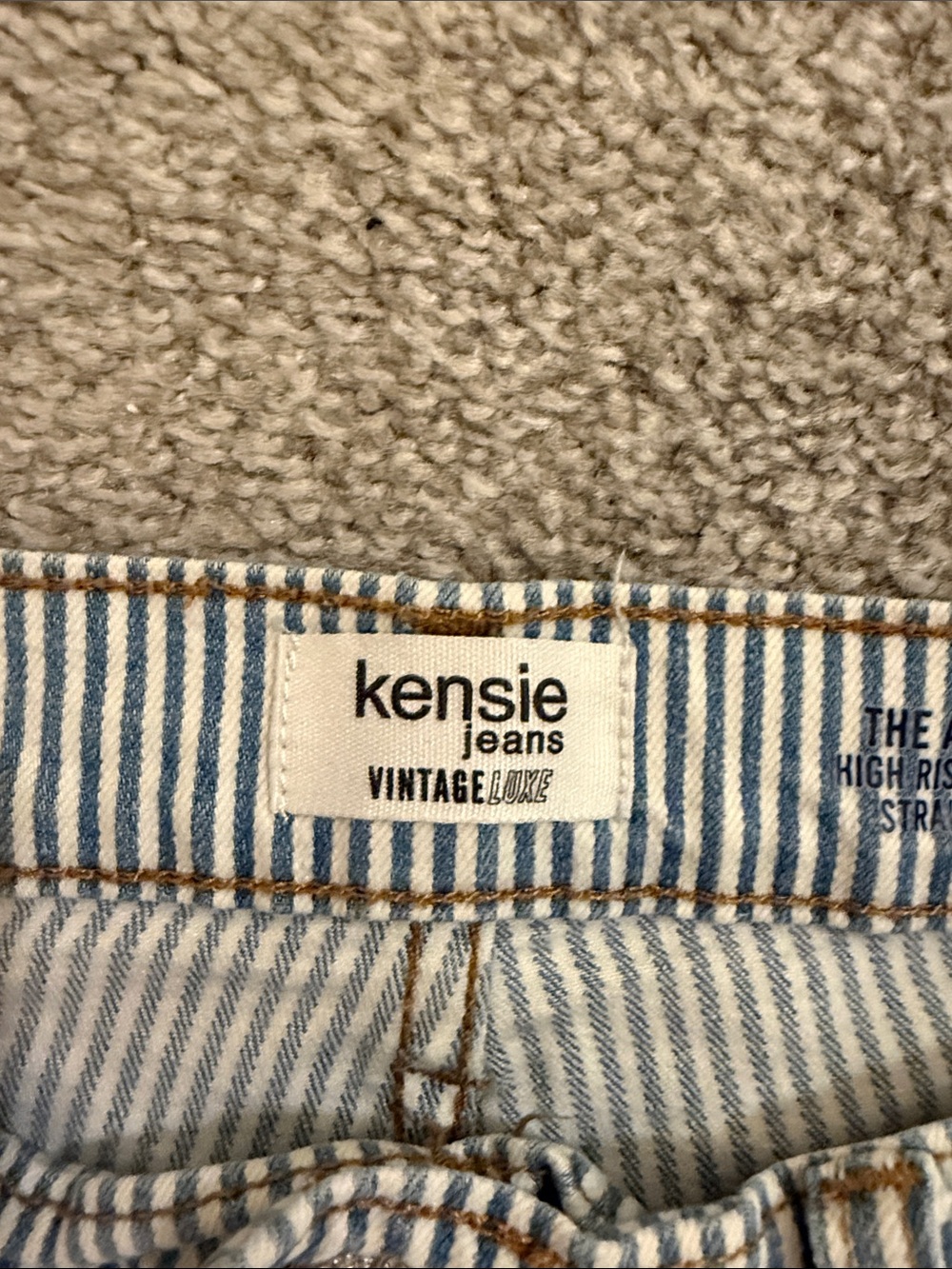 #294. Kensie Blue and White Striped Jeans - Picture 2 of 5